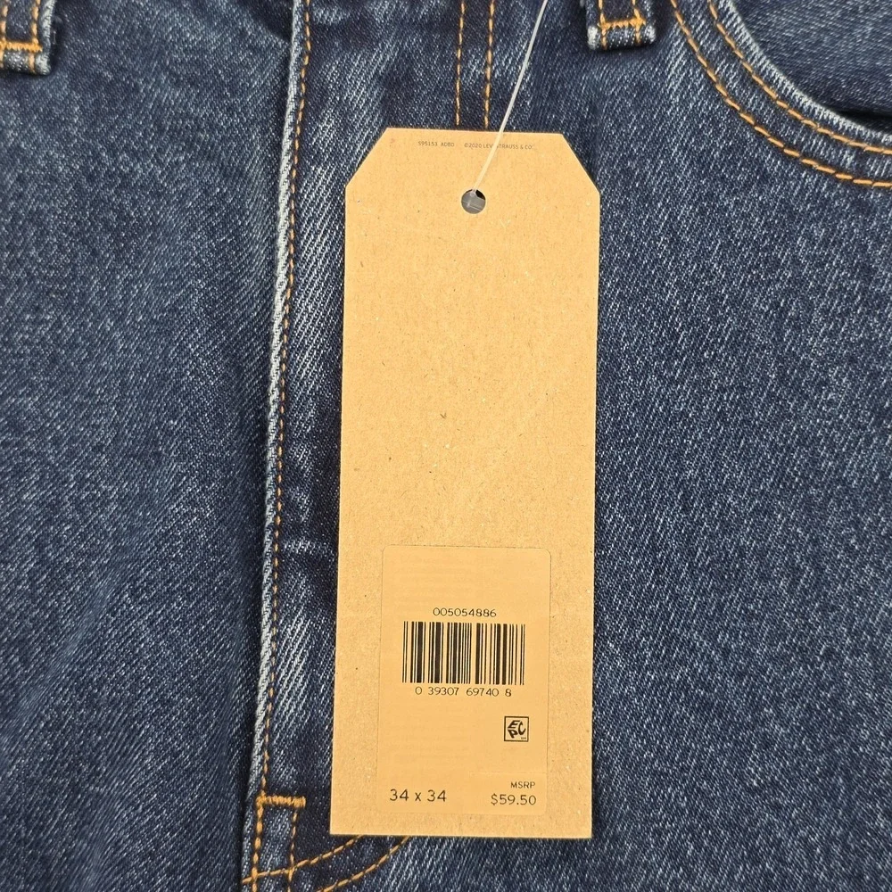 Levi's 505 Regular Fit Men's Jeans 34x34 Dark Stonewash Blue Straight Leg NWT